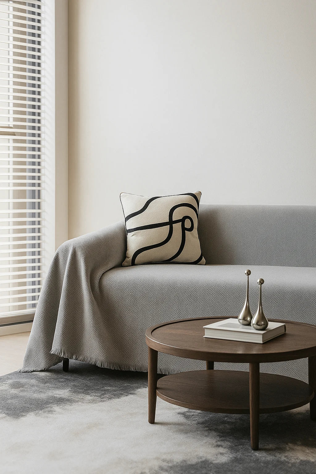 Lunara Modern Minimalist Sofa Cover with Herringbone Texture for Living Room Decor