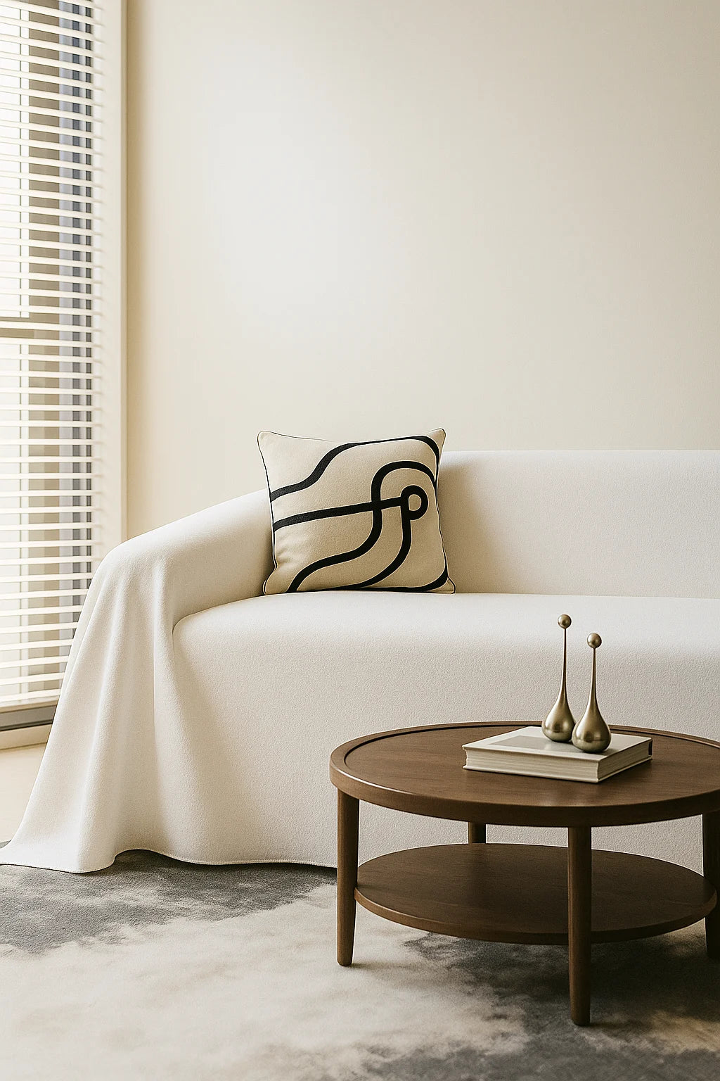 Lunara Modern Minimalist Sofa Cover with Herringbone Texture for Living Room Decor